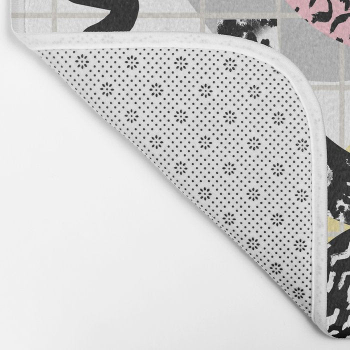 Righteous - abstract minimal throwback retro memphis style art decor wacka design Bath Mat Gallery Image 2