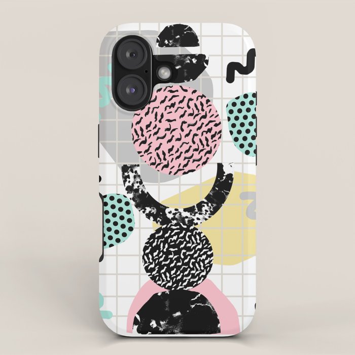 Righteous - abstract minimal throwback retro memphis style art decor wacka design iPhone Case Gallery Image 1