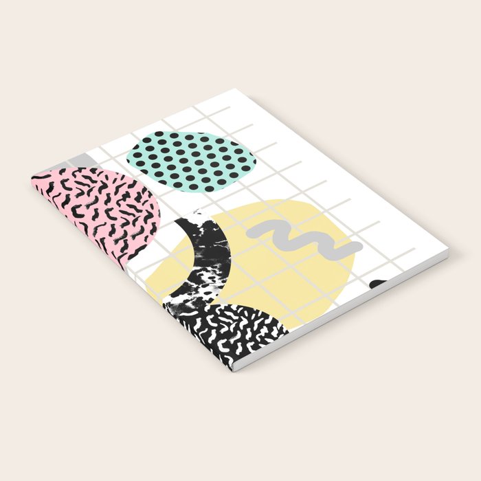 Righteous - abstract minimal throwback retro memphis style art decor wacka design Notebook Gallery Image 2