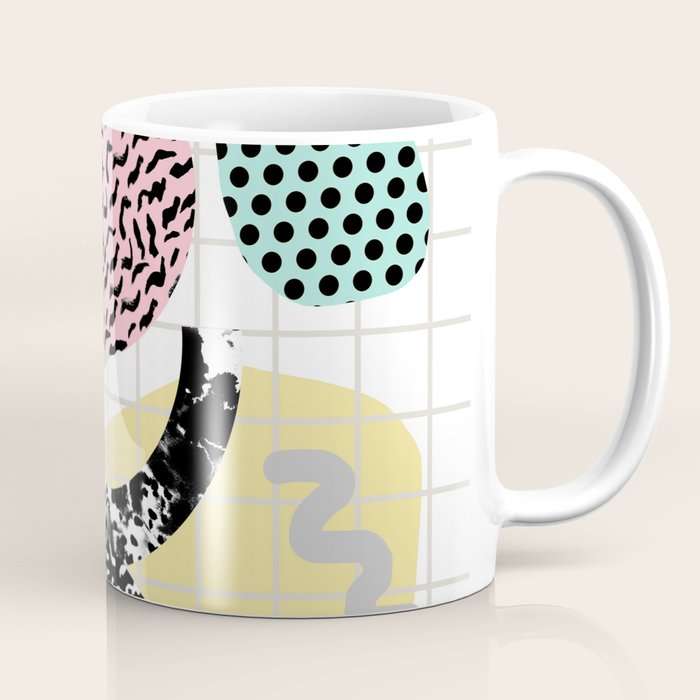 Righteous - abstract minimal throwback retro memphis style art decor wacka design Coffee Mug Gallery Image 1