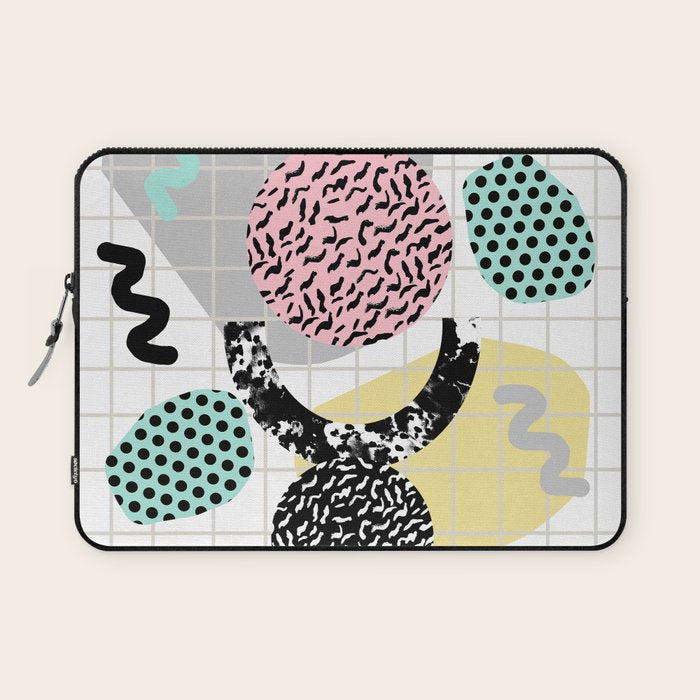 Righteous - abstract minimal throwback retro memphis style art decor wacka design Laptop Sleeve Gallery Image 1