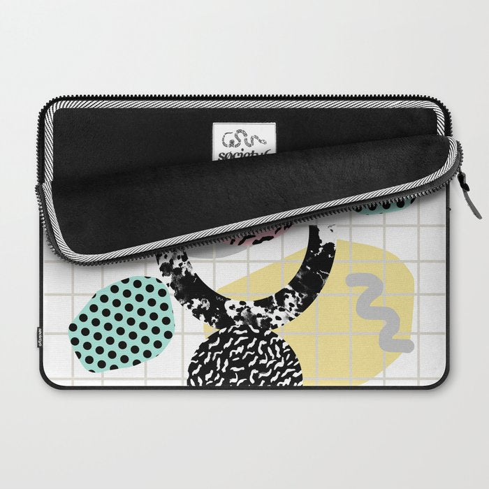 Righteous - abstract minimal throwback retro memphis style art decor wacka design Laptop Sleeve Gallery Image 2