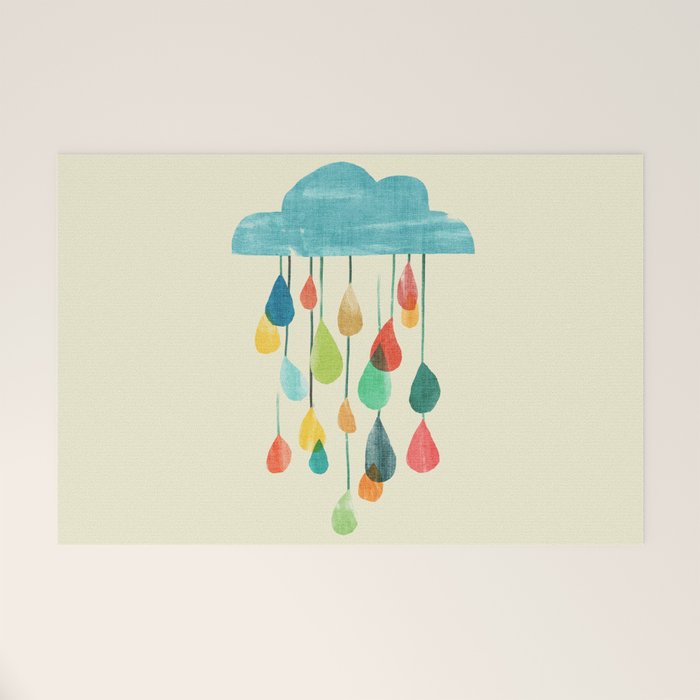 cloudy with a chance of rainbow Welcome Mat Gallery Image 1
