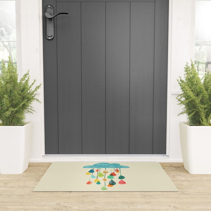 cloudy with a chance of rainbow Welcome Mat Gallery Image 3