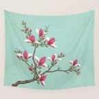 Magnolia : Minhwa-Korean traditional/folk art Wall Tapestry Gallery Image 4
