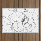 Minimal, Line Art, Floral Prints, Drawing Outdoor Rug Gallery Image 1