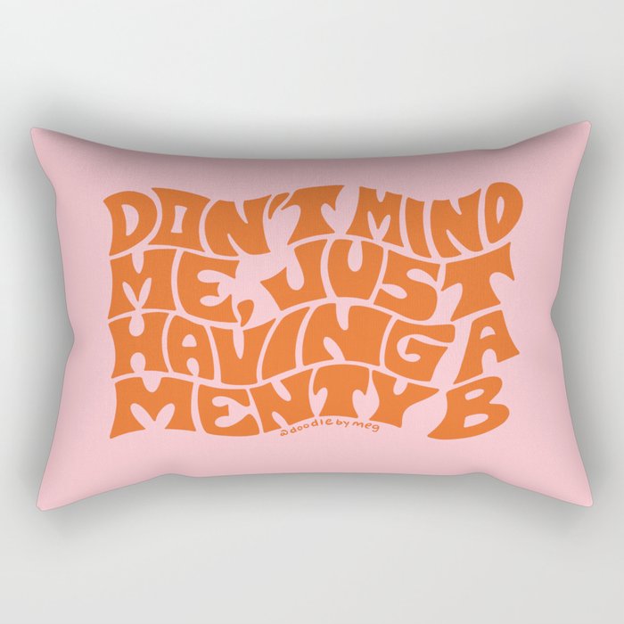 Don't Mind Me in Orange Rectangular Pillow Gallery Image 1