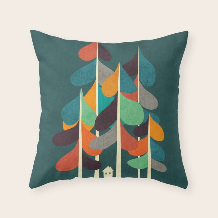 Cabin in the woods Throw Pillow Gallery Image 1