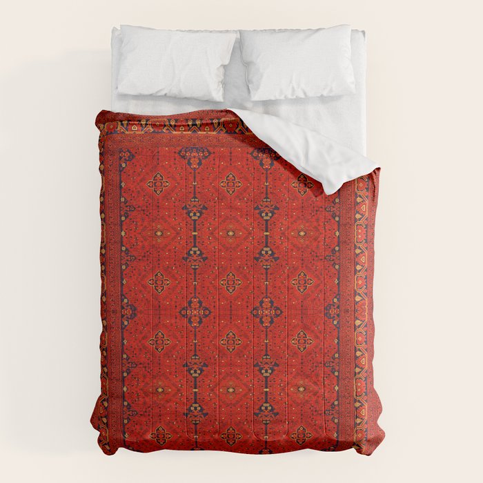 Red Oriental Heritage Bohemian Traditional Moroccan Style Comforter Gallery Image 1