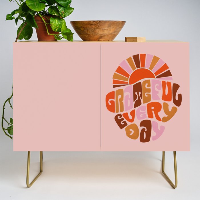 Grateful Everyday - 70s Hippie Style  Credenza Gallery Image 1