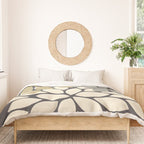 Bold Colorful Gold Ivory Charcoal Grey Dahlia Flower Burst Petals Duvet Cover Gallery Image 3