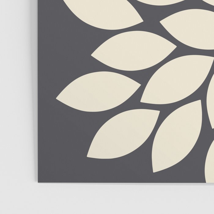 Bold Colorful Gold Ivory Charcoal Grey Dahlia Flower Burst Petals Poster Gallery Image 3
