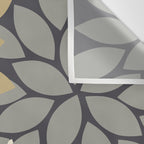 Bold Colorful Gold Ivory Charcoal Grey Dahlia Flower Burst Petals Wall Tapestry Gallery Image 3