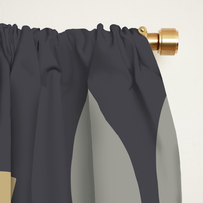 Bold Colorful Gold Ivory Charcoal Grey Dahlia Flower Burst Petals Window Curtain Gallery Image 2