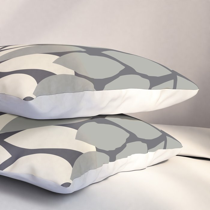 Bold Colorful Gold Ivory Charcoal Grey Dahlia Flower Burst Petals Pillow Sham Gallery Image 3