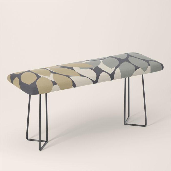 Bold Colorful Gold Ivory Charcoal Grey Dahlia Flower Burst Petals Bench Gallery Image 1