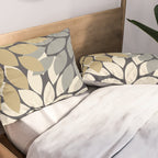 Bold Colorful Gold Ivory Charcoal Grey Dahlia Flower Burst Petals Pillow Sham Gallery Image 2