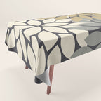Bold Colorful Gold Ivory Charcoal Grey Dahlia Flower Burst Petals Tablecloth Gallery Image 1