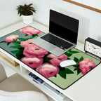 Pink Peonies and Roses in a Green Vase Desk Mat Gallery Image 2