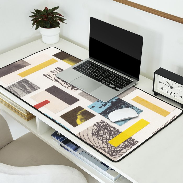 Abstract Geometric Paper Collage Desk Mat Gallery Image 2