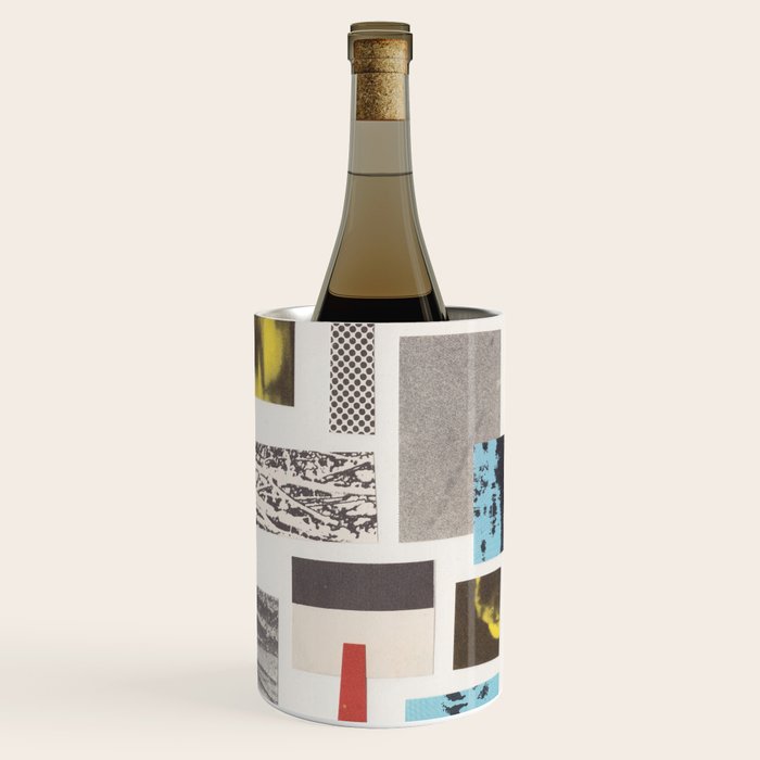 Abstract Geometric Paper Collage Wine Chiller Gallery Image 1