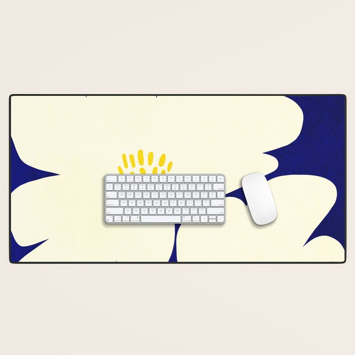 Abstract botanical 52-blue Desk Mat Gallery Image 1