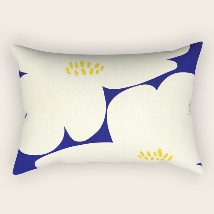 Abstract botanical 52-blue Rectangular Pillow Gallery Image 2
