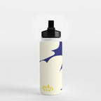 Abstract botanical 52-blue Water Bottle Gallery Image 2
