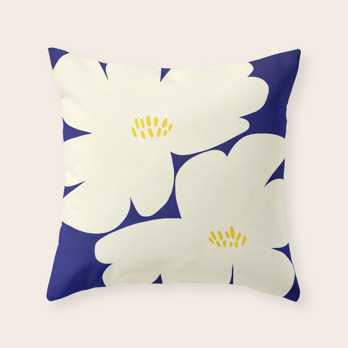 Abstract botanical 52-blue Throw Pillow Gallery Image 6