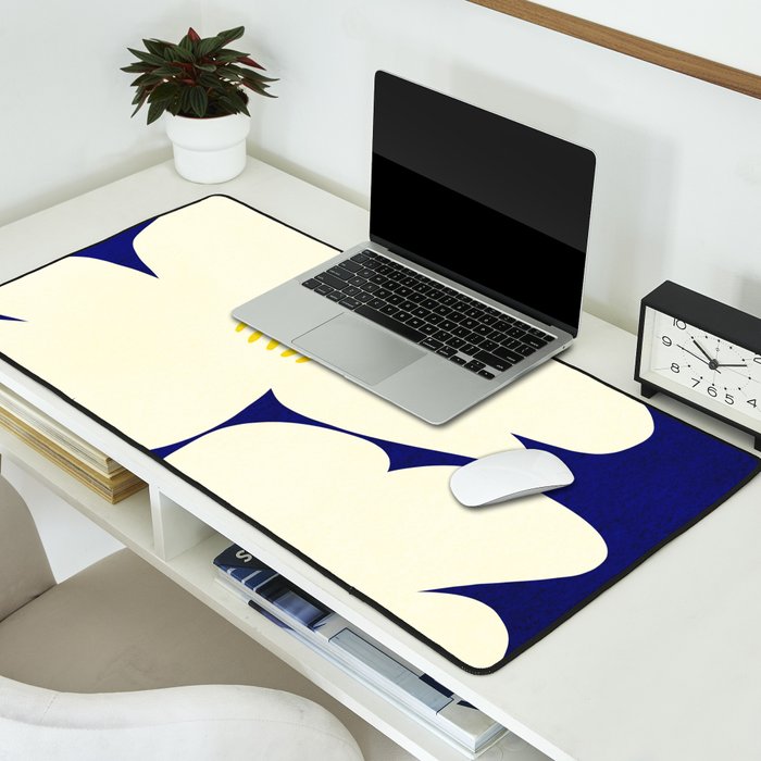 Abstract botanical 52-blue Desk Mat Gallery Image 2