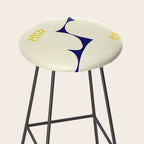 Abstract botanical 52-blue Stool Gallery Image 2