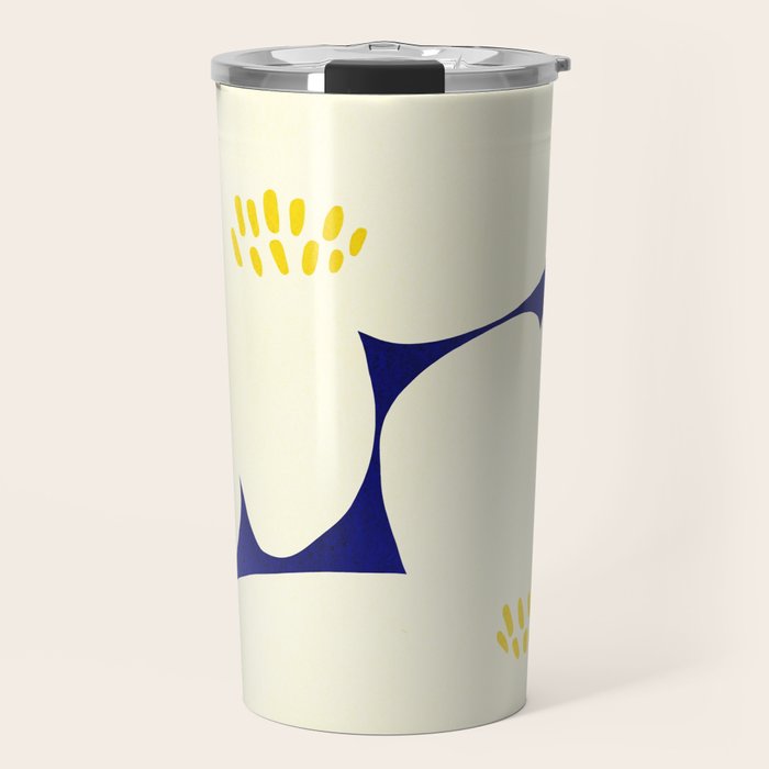 Abstract botanical 52-blue Travel Mug Gallery Image 1