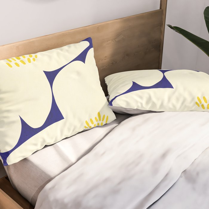 Abstract botanical 52-blue Pillow Sham Gallery Image 2