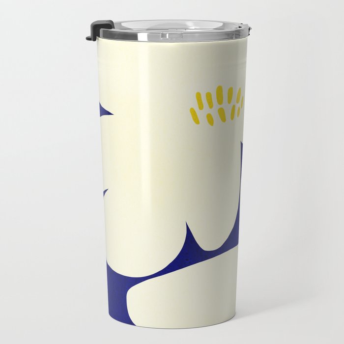 Abstract botanical 52-blue Travel Mug Gallery Image 3