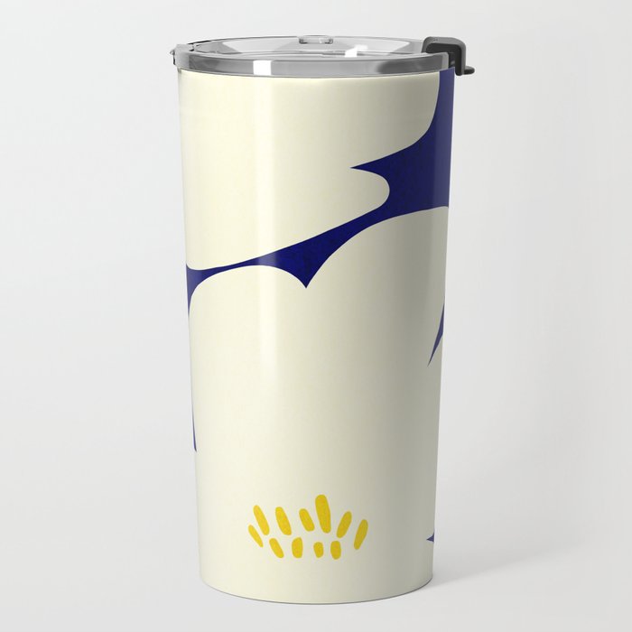 Abstract botanical 52-blue Travel Mug Gallery Image 2