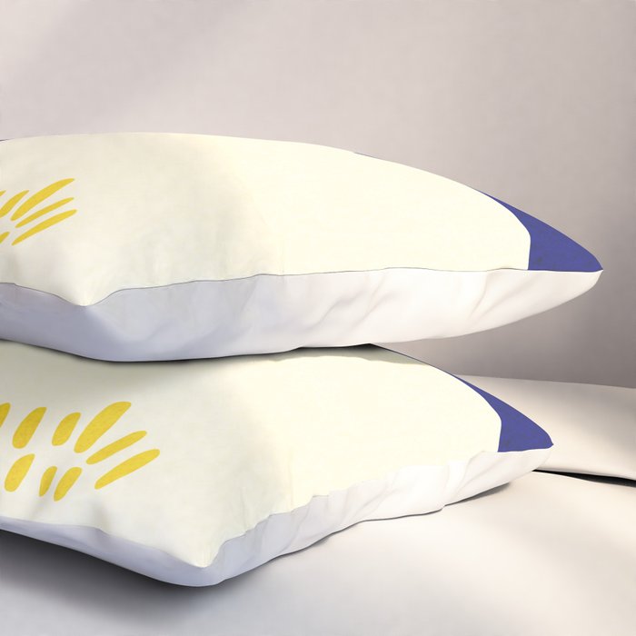 Abstract botanical 52-blue Pillow Sham Gallery Image 3