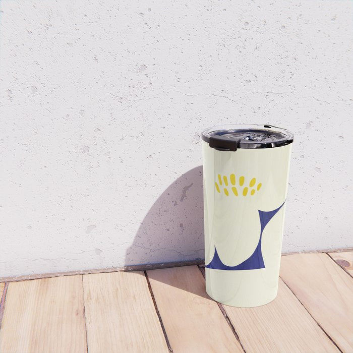 Abstract botanical 52-blue Travel Mug Gallery Image 4