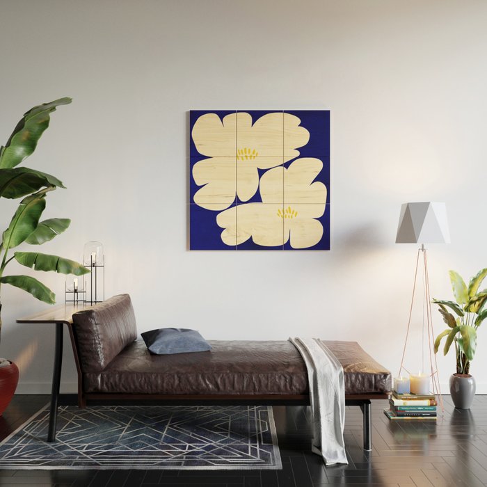 Abstract botanical 52-blue Wood Wall Art Gallery Image 2