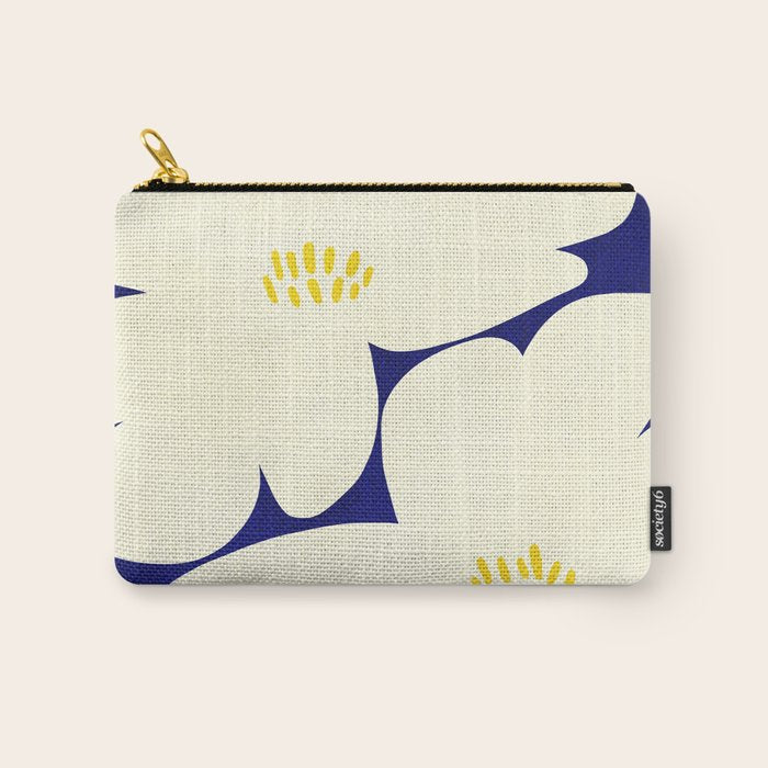 Abstract botanical 52-blue Carry All Pouch Gallery Image 1