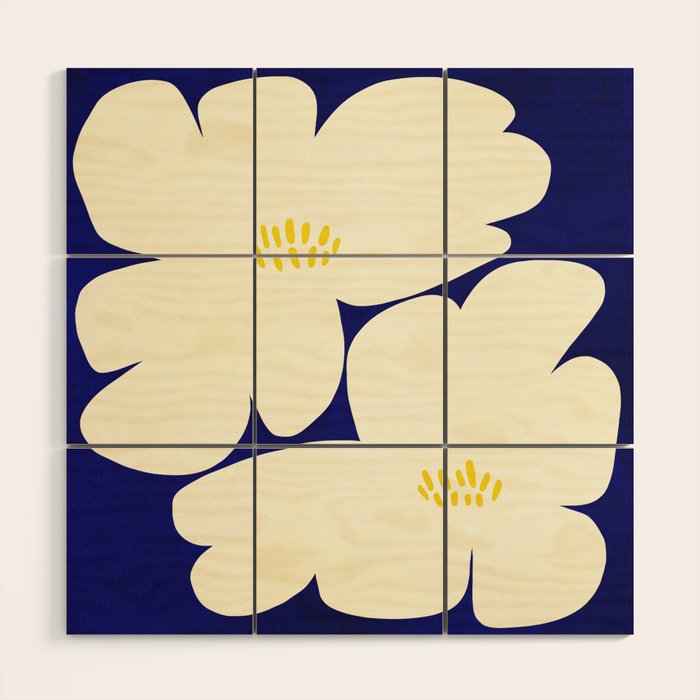 Abstract botanical 52-blue Wood Wall Art Gallery Image 1