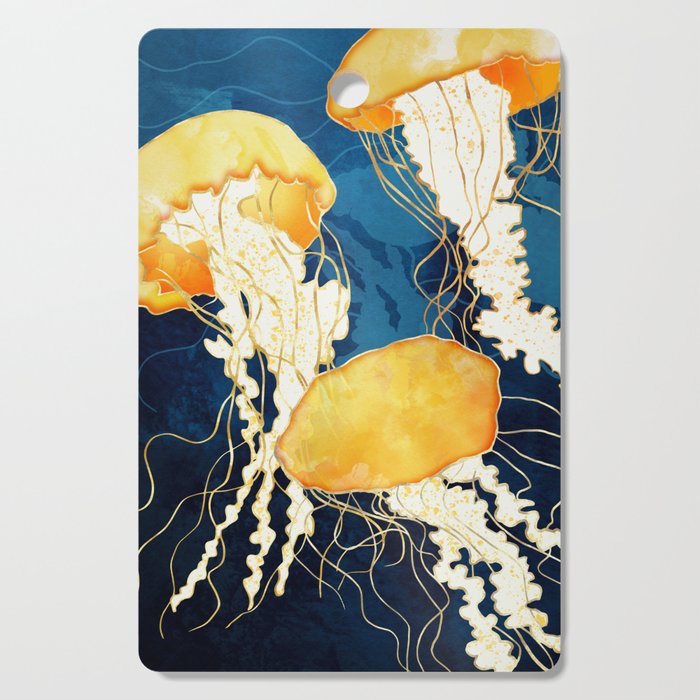 Yellow Metallic Jellyfish Cutting Board Gallery Image 1