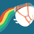 Fat Unicorn on Rainbow Jetpack Coffee Mug Gallery Image 2