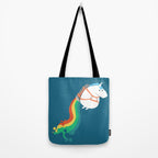 Fat Unicorn on Rainbow Jetpack Tote Bag Gallery Image 2
