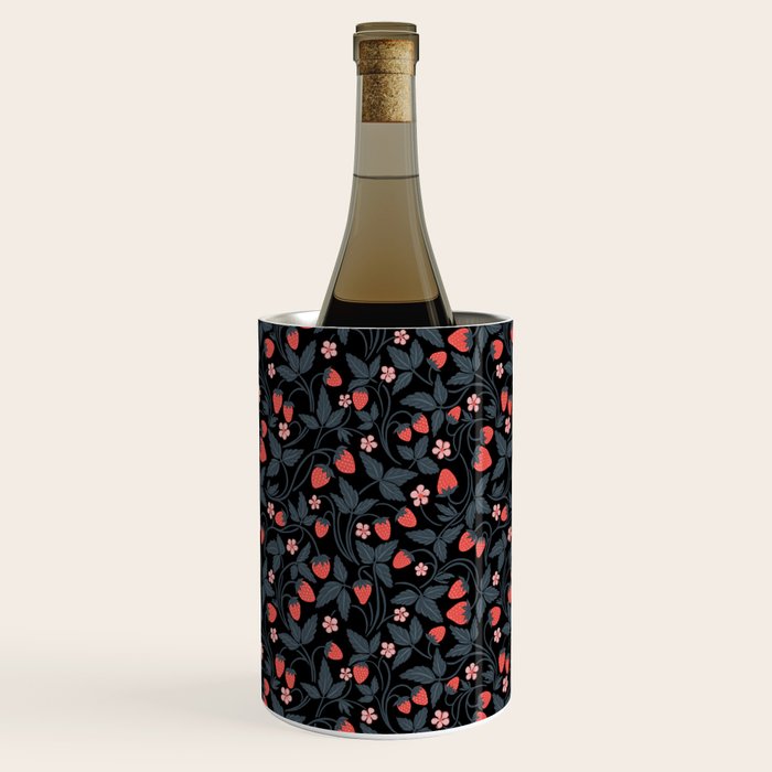 Strawberries - red and slate on black Wine Chiller Gallery Image 1