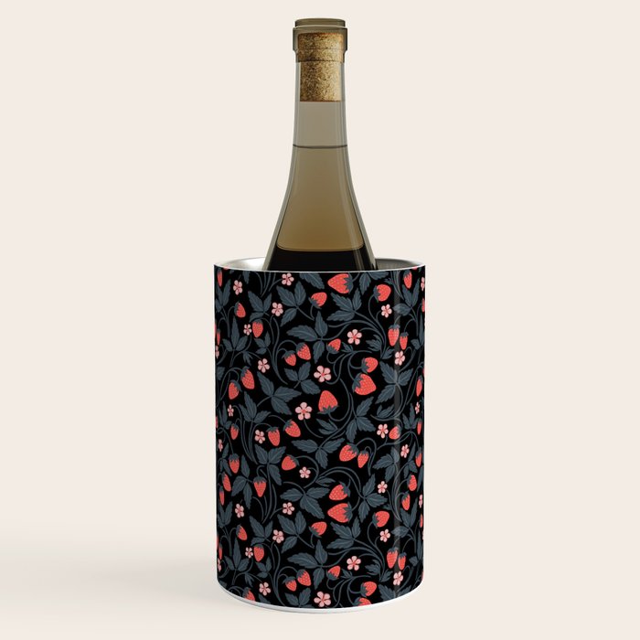 Strawberries - red and slate on black Wine Chiller Gallery Image 2