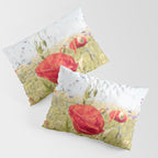 Wildflower Field | Poppy Flower in a Garden in Holland Art Print | Floral Summer Photography Pillow Sham Gallery Image 3