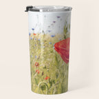Wildflower Field | Poppy Flower in a Garden in Holland Art Print | Floral Summer Photography Travel Mug Gallery Image 3