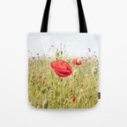 Wildflower Field | Poppy Flower in a Garden in Holland Art Print | Floral Summer Photography Tote Bag Gallery Image 1