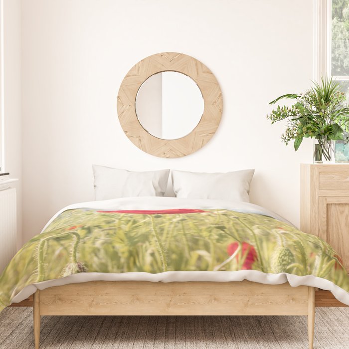 Wildflower Field | Poppy Flower in a Garden in Holland Art Print | Floral Summer Photography Duvet Cover Gallery Image 3