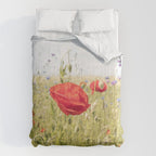 Wildflower Field | Poppy Flower in a Garden in Holland Art Print | Floral Summer Photography Comforter Gallery Image 6